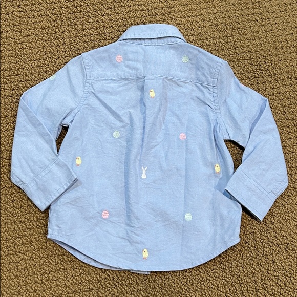 Janie and Jack The Embroidered Oxford Shirt Columbo Blue Bunny 12-18 mos Easter - Picture 2 of 15